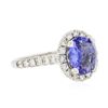 Image 2 : 14KT White Gold 1.59ct Tanzanite and Diamond Ring