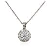Image 2 : 14KT White Gold 0.96ctw Diamond Pendant With Chain
