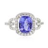 Image 1 : 14KT White Gold 2.04ct Tanzanite and Diamond Ring
