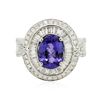 Image 1 : 18KT White Gold 2.45ct Tanzanite and Diamond Ring