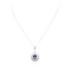 Image 1 : 14KT White Gold 3.65ct Tanzanite and Diamond Pendant with Chain