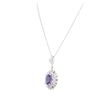 Image 3 : 14KT White Gold 3.65ct Tanzanite and Diamond Pendant with Chain
