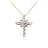 Image 2 : 10KT Yellow Gold 0.50ctw Diamond Cross Pendant With Chain