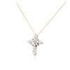 Image 3 : 10KT Yellow Gold 0.50ctw Diamond Cross Pendant With Chain