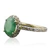 Image 2 : 14KT Yellow Gold 1.56ct Emerald and Diamond Ring