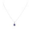 Image 1 : 14KT White Gold 1.36ct Tanzanite and Diamond Pendant With Chain