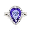 Image 1 : 14KT White Gold 4.01ct Tanzanite and Diamond Ring