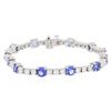 Image 1 : 14KT White Gold 6.48ctw Tanzanite and Diamond Bracelet
