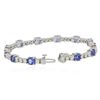 Image 3 : 14KT White Gold 6.48ctw Tanzanite and Diamond Bracelet
