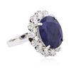 Image 2 : 14KT White Gold 8.84ct Sapphire and Diamond Ring