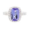 Image 1 : 14KT White Gold 2.82ct Tanzanite and Diamond Ring