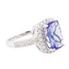 Image 2 : 14KT White Gold 2.82ct Tanzanite and Diamond Ring