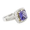 Image 2 : 14KT White Gold 3.06ct Tanzanite and Diamond Ring