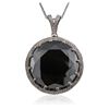 Image 1 : 14KT White Gold 127.94ct Black and White Diamond Pendant With Chain