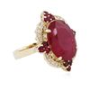 Image 2 : 14KT Yellow Gold 15.50ctw Ruby and Diamond Ring