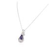 Image 3 : 18KT White Gold 4.54ct Tanzanite and Diamond Pendant With Chain
