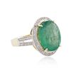Image 2 : 14KT Yellow Gold 7.61ct Emerald and Diamond Ring