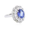 Image 2 : 14KT White Gold 3.15ct Tanzanite and Diamond Ring