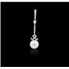 Image 1 : 18KT White Gold Pearl and Diamond Pendant