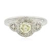 Image 1 : 14KT White Gold GIA Certified 0.88ctw Diamond Ring