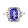 Image 1 : 14KT White Gold 3.24ct Tanzanite and Diamond Ring