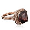 Image 2 : 14KT Rose Gold 6.72ct Garnet and Diamond Ring