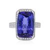 Image 1 : 18KT White Gold GIA Certified 13.23ct Tanzanite and Diamond Ring