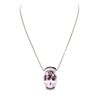 Image 1 : 14KT White Gold 80.22ct Kunzite and Diamond Pendant With Chain