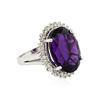 Image 2 : 14KT White Gold 13.37ct Amethyst and Diamond Ring
