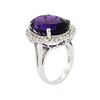 Image 3 : 14KT White Gold 13.37ct Amethyst and Diamond Ring