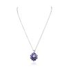Image 1 : 14KT White Gold 3.96ctw Tanzanite and Diamond Pendant With Chain