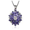 Image 2 : 14KT White Gold 3.96ctw Tanzanite and Diamond Pendant With Chain