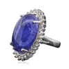 Image 2 : 14KT White Gold 24.30ct Tanzanite and Diamond Ring