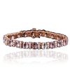 Image 1 : 14KT Rose Gold 19.11ctw Multi-Color Sapphire and Diamond Bracelet