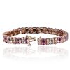 Image 2 : 14KT Rose Gold 19.11ctw Multi-Color Sapphire and Diamond Bracelet