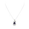 Image 1 : 18KT White Gold 4.63ct Tanzanite and Diamond Pendant With Chain