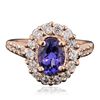 Image 1 : 14KT Rose Gold 1.64ct Tanzanite and Diamond Ring