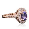 Image 2 : 14KT Rose Gold 1.64ct Tanzanite and Diamond Ring