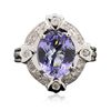 Image 1 : 14KT White Gold 2.69ct Tanzanite and Diamond Ring