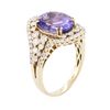 Image 3 : 14KT Yellow Gold 4.73ct Tanzanite and Diamond Ring
