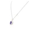 Image 3 : 14KT White Gold 5.01ct Tanzanite and Diamond Pendant With Chain