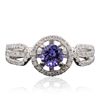 Image 1 : 14KT White Gold 0.67ct Tanzanite and Diamond Ring