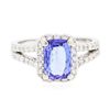 Image 1 : 14KT White Gold 1.32ct Tanzanite and Diamond Ring