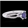 Image 2 : 18KT White Gold 1.27ct Sapphire and Diamond Ring