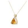 Image 3 : 10KT Yellow Gold 3.25ct Yellow Topaz and Diamond Pendant With Chain