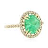 Image 2 : 14KT Yellow Gold 2.97ct Emerald and Diamond Ring