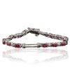 Image 1 : 14KT White Gold 3.82ctw Ruby and Diamond Bracelet