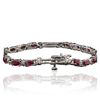 Image 2 : 14KT White Gold 3.82ctw Ruby and Diamond Bracelet
