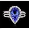 Image 1 : 14KT White Gold 3.99ct Tanzanite and Diamond Ring