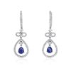 Image 1 : 18KT White Gold 1.15ctw Sapphire and Diamond Earrings